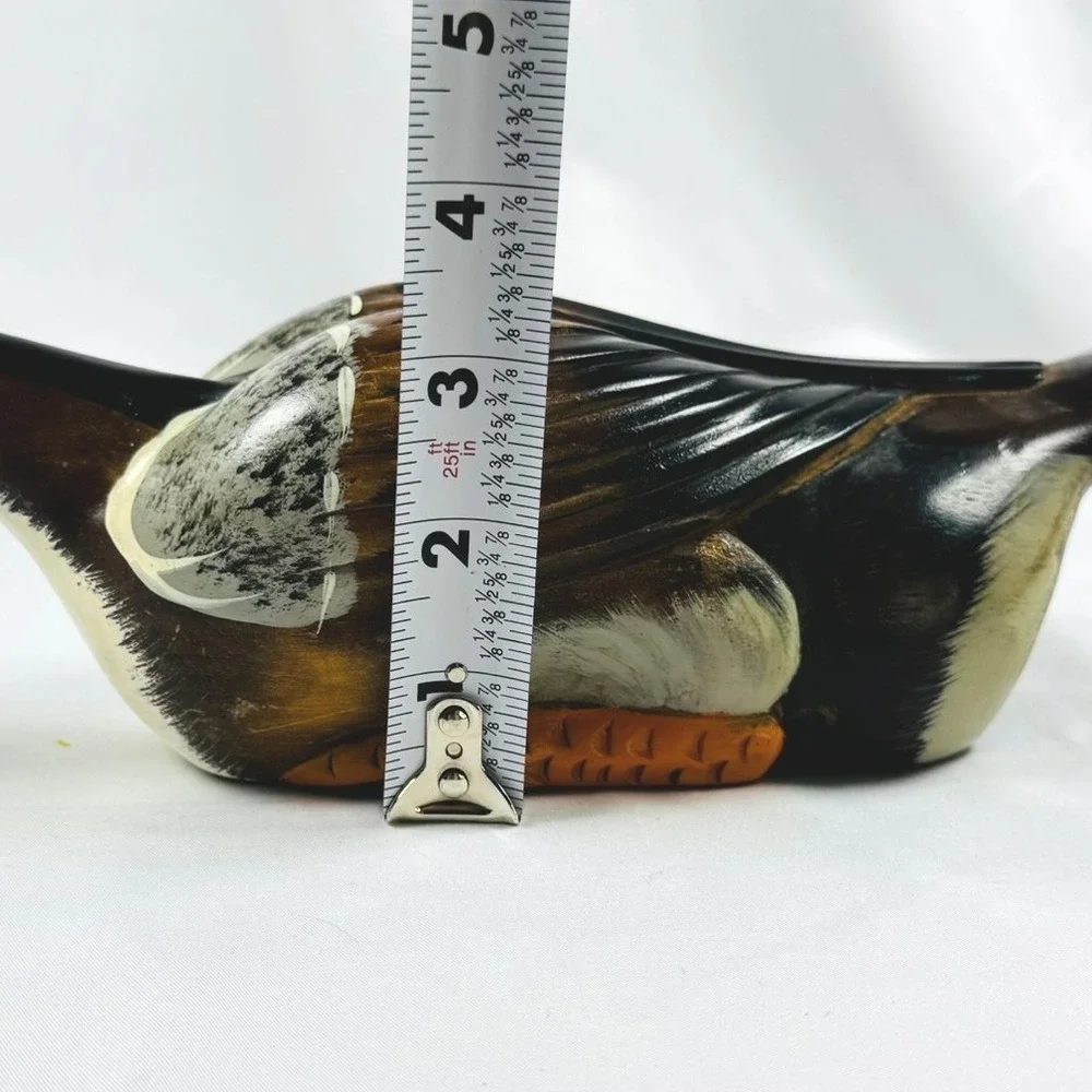 VTG Hand Carved Wood Goose Long Neck Duck Decoy Glass Eyes 13
